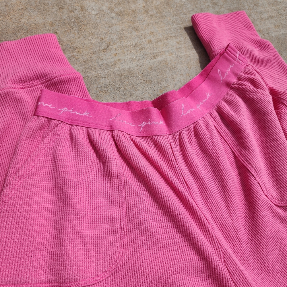 VS Victorias Secret Pink Waffle Thermal Sleep Pant Leggings Pajama Loungewear, M - Picture 2 of 9